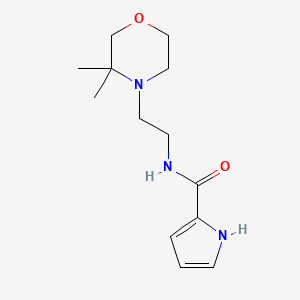 molecular formula C13H21N3O2 B7028814 N-[2-(3,3-dimethylmorpholin-4-yl)ethyl]-1H-pyrrole-2-carboxamide 
