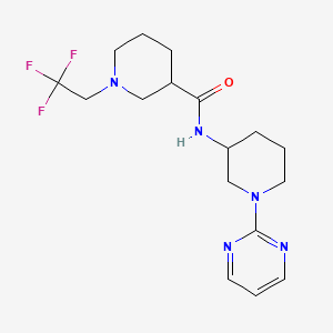 molecular formula C17H24F3N5O B7028865 N-(1-pyrimidin-2-ylpiperidin-3-yl)-1-(2,2,2-trifluoroethyl)piperidine-3-carboxamide 