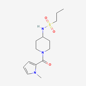 molecular formula C14H23N3O3S B7028926 N-[1-(1-methylpyrrole-2-carbonyl)piperidin-4-yl]propane-1-sulfonamide 