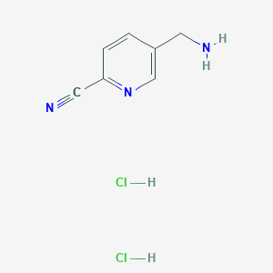 molecular formula C7H9Cl2N3 B070290 5-(Aminomethyl)picolinonitrile dihydrochloride CAS No. 182291-88-9