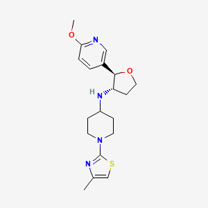 molecular formula C19H26N4O2S B7029076 N-[(2R,3S)-2-(6-methoxypyridin-3-yl)oxolan-3-yl]-1-(4-methyl-1,3-thiazol-2-yl)piperidin-4-amine 