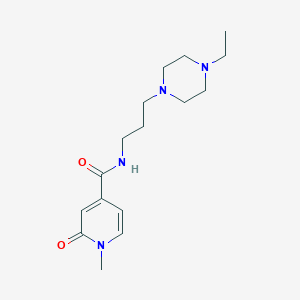 molecular formula C16H26N4O2 B7029227 N-[3-(4-ethylpiperazin-1-yl)propyl]-1-methyl-2-oxopyridine-4-carboxamide 