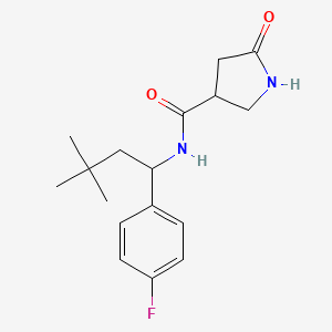 molecular formula C17H23FN2O2 B7029238 N-[1-(4-fluorophenyl)-3,3-dimethylbutyl]-5-oxopyrrolidine-3-carboxamide 