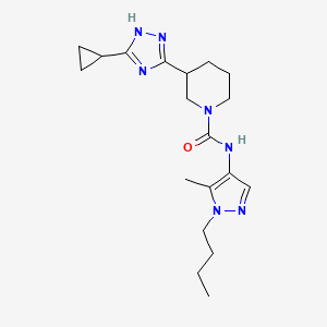 molecular formula C19H29N7O B7029367 N-(1-butyl-5-methylpyrazol-4-yl)-3-(5-cyclopropyl-1H-1,2,4-triazol-3-yl)piperidine-1-carboxamide 