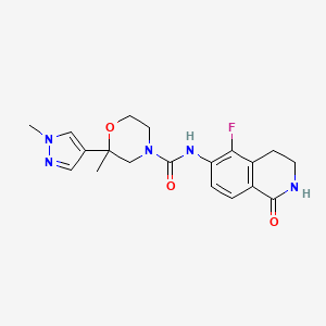 molecular formula C19H22FN5O3 B7029805 N-(5-fluoro-1-oxo-3,4-dihydro-2H-isoquinolin-6-yl)-2-methyl-2-(1-methylpyrazol-4-yl)morpholine-4-carboxamide 