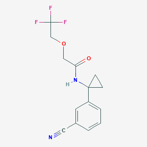 molecular formula C14H13F3N2O2 B7029882 N-[1-(3-cyanophenyl)cyclopropyl]-2-(2,2,2-trifluoroethoxy)acetamide 
