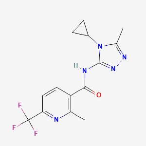 molecular formula C14H14F3N5O B7029893 N-(4-cyclopropyl-5-methyl-1,2,4-triazol-3-yl)-2-methyl-6-(trifluoromethyl)pyridine-3-carboxamide 