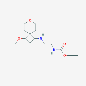 molecular formula C17H32N2O4 B7030026 tert-butyl N-[2-[(3-ethoxy-7-oxaspiro[3.5]nonan-1-yl)amino]ethyl]carbamate 