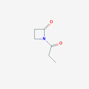molecular formula C6H9NO2 B070301 1-(1-oxopropyl)-2-Azetidinone CAS No. 186819-35-2