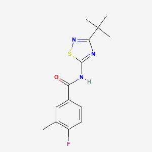 molecular formula C14H16FN3OS B7030102 N-(3-tert-butyl-1,2,4-thiadiazol-5-yl)-4-fluoro-3-methylbenzamide 