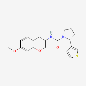 molecular formula C19H22N2O3S B7030112 N-(7-methoxy-3,4-dihydro-2H-chromen-3-yl)-2-thiophen-3-ylpyrrolidine-1-carboxamide 