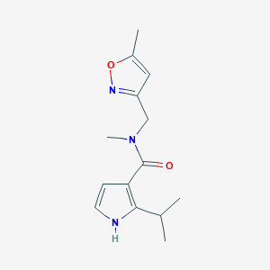 molecular formula C14H19N3O2 B7030139 N-methyl-N-[(5-methyl-1,2-oxazol-3-yl)methyl]-2-propan-2-yl-1H-pyrrole-3-carboxamide 