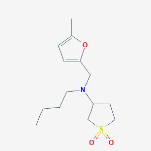 molecular formula C14H23NO3S B7030199 N-butyl-N-[(5-methylfuran-2-yl)methyl]-1,1-dioxothiolan-3-amine 