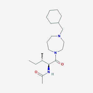 molecular formula C20H37N3O2 B7030242 N-[(2S,3S)-1-[4-(cyclohexylmethyl)-1,4-diazepan-1-yl]-3-methyl-1-oxopentan-2-yl]acetamide 