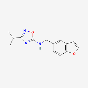 molecular formula C14H15N3O2 B7030337 N-(1-benzofuran-5-ylmethyl)-3-propan-2-yl-1,2,4-oxadiazol-5-amine 