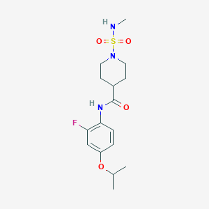 molecular formula C16H24FN3O4S B7030427 N-(2-fluoro-4-propan-2-yloxyphenyl)-1-(methylsulfamoyl)piperidine-4-carboxamide 