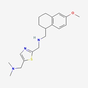 molecular formula C19H27N3OS B7030567 N-[[5-[(dimethylamino)methyl]-1,3-thiazol-2-yl]methyl]-1-(6-methoxy-1,2,3,4-tetrahydronaphthalen-1-yl)methanamine 