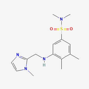molecular formula C15H22N4O2S B7030615 N,N,3,4-tetramethyl-5-[(1-methylimidazol-2-yl)methylamino]benzenesulfonamide 