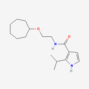 molecular formula C17H28N2O2 B7030644 N-(2-cycloheptyloxyethyl)-2-propan-2-yl-1H-pyrrole-3-carboxamide 