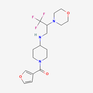 molecular formula C17H24F3N3O3 B7030705 Furan-3-yl-[4-[(3,3,3-trifluoro-2-morpholin-4-ylpropyl)amino]piperidin-1-yl]methanone 