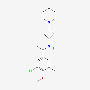 molecular formula C19H29ClN2O B7030859 N-[1-(3-chloro-4-methoxy-5-methylphenyl)ethyl]-3-piperidin-1-ylcyclobutan-1-amine 
