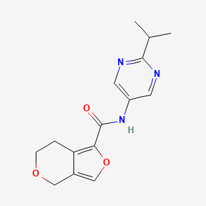 molecular formula C15H17N3O3 B7031216 N-(2-propan-2-ylpyrimidin-5-yl)-6,7-dihydro-4H-furo[3,4-c]pyran-1-carboxamide 
