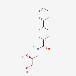 molecular formula C17H25NO3 B7031224 N-[(2S)-2,3-dihydroxypropyl]-N-methyl-4-phenylcyclohexane-1-carboxamide 