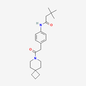 molecular formula C22H32N2O2 B7031298 N-[4-[2-(7-azaspiro[3.5]nonan-7-yl)-2-oxoethyl]phenyl]-3,3-dimethylbutanamide 