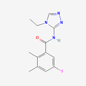 molecular formula C13H15IN4O B7031311 N-(4-ethyl-1,2,4-triazol-3-yl)-5-iodo-2,3-dimethylbenzamide 