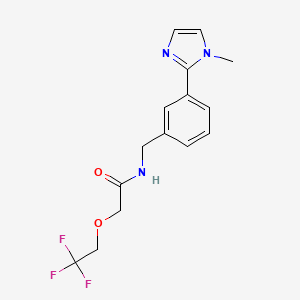 molecular formula C15H16F3N3O2 B7031786 N-[[3-(1-methylimidazol-2-yl)phenyl]methyl]-2-(2,2,2-trifluoroethoxy)acetamide 