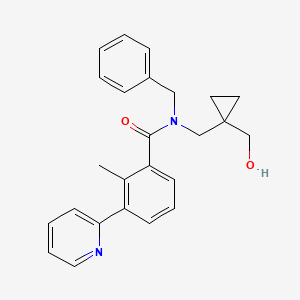 molecular formula C25H26N2O2 B7031797 N-benzyl-N-[[1-(hydroxymethyl)cyclopropyl]methyl]-2-methyl-3-pyridin-2-ylbenzamide 