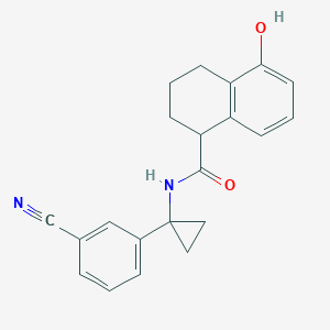 molecular formula C21H20N2O2 B7031805 N-[1-(3-cyanophenyl)cyclopropyl]-5-hydroxy-1,2,3,4-tetrahydronaphthalene-1-carboxamide 