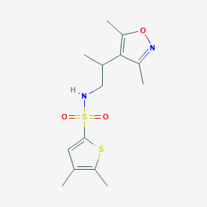 molecular formula C14H20N2O3S2 B7031987 N-[2-(3,5-dimethyl-1,2-oxazol-4-yl)propyl]-4,5-dimethylthiophene-2-sulfonamide 