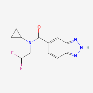molecular formula C12H12F2N4O B7032124 N-cyclopropyl-N-(2,2-difluoroethyl)-2H-benzotriazole-5-carboxamide 