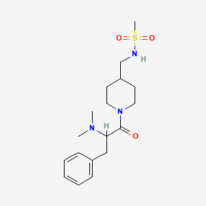 molecular formula C18H29N3O3S B7032200 N-[[1-[2-(dimethylamino)-3-phenylpropanoyl]piperidin-4-yl]methyl]methanesulfonamide 