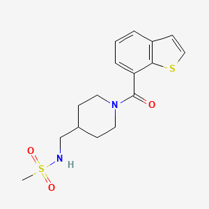 molecular formula C16H20N2O3S2 B7032210 N-[[1-(1-benzothiophene-7-carbonyl)piperidin-4-yl]methyl]methanesulfonamide 