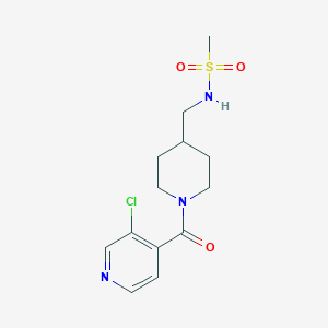 molecular formula C13H18ClN3O3S B7032214 N-[[1-(3-chloropyridine-4-carbonyl)piperidin-4-yl]methyl]methanesulfonamide 