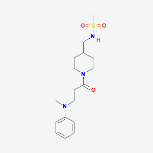 molecular formula C17H27N3O3S B7032233 N-[[1-[3-(N-methylanilino)propanoyl]piperidin-4-yl]methyl]methanesulfonamide 