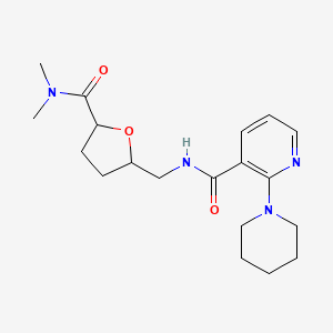 molecular formula C19H28N4O3 B7032269 N-[[5-(dimethylcarbamoyl)oxolan-2-yl]methyl]-2-piperidin-1-ylpyridine-3-carboxamide 