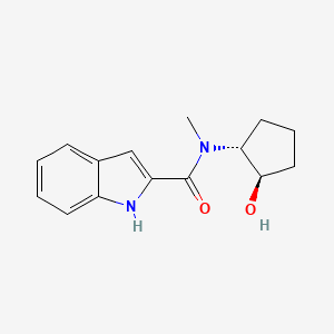 molecular formula C15H18N2O2 B7032323 N-[(1R,2R)-2-hydroxycyclopentyl]-N-methyl-1H-indole-2-carboxamide 