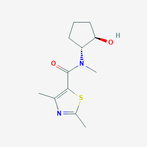 molecular formula C12H18N2O2S B7032341 N-[(1R,2R)-2-hydroxycyclopentyl]-N,2,4-trimethyl-1,3-thiazole-5-carboxamide 
