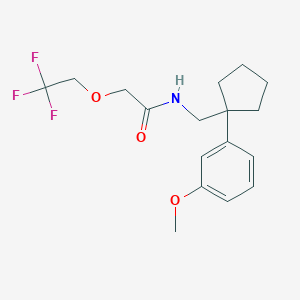 molecular formula C17H22F3NO3 B7032359 N-[[1-(3-methoxyphenyl)cyclopentyl]methyl]-2-(2,2,2-trifluoroethoxy)acetamide 