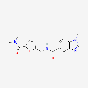 molecular formula C17H22N4O3 B7032442 N-[[5-(dimethylcarbamoyl)oxolan-2-yl]methyl]-1-methylbenzimidazole-5-carboxamide 