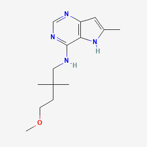 molecular formula C14H22N4O B7032643 N-(4-methoxy-2,2-dimethylbutyl)-6-methyl-5H-pyrrolo[3,2-d]pyrimidin-4-amine 