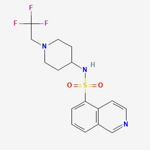 molecular formula C16H18F3N3O2S B7032702 N-[1-(2,2,2-trifluoroethyl)piperidin-4-yl]isoquinoline-5-sulfonamide 
