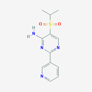 molecular formula C12H14N4O2S B070328 5-(Isopropylsulfonyl)-2-(3-pyridyl)pyrimidin-4-amine CAS No. 175202-06-9
