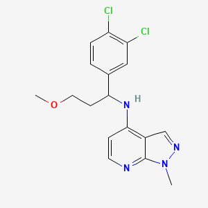 molecular formula C17H18Cl2N4O B7032808 N-[1-(3,4-dichlorophenyl)-3-methoxypropyl]-1-methylpyrazolo[3,4-b]pyridin-4-amine 