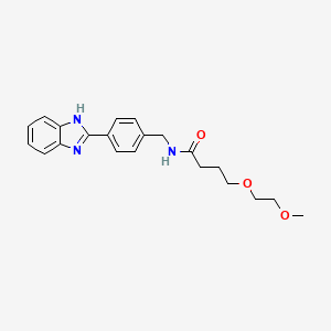 molecular formula C21H25N3O3 B7032814 N-[[4-(1H-benzimidazol-2-yl)phenyl]methyl]-4-(2-methoxyethoxy)butanamide 