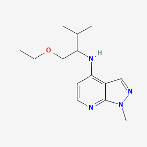 molecular formula C14H22N4O B7032886 N-(1-ethoxy-3-methylbutan-2-yl)-1-methylpyrazolo[3,4-b]pyridin-4-amine 