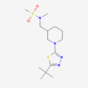 molecular formula C14H26N4O2S2 B7032907 N-[[1-(5-tert-butyl-1,3,4-thiadiazol-2-yl)piperidin-3-yl]methyl]-N-methylmethanesulfonamide 